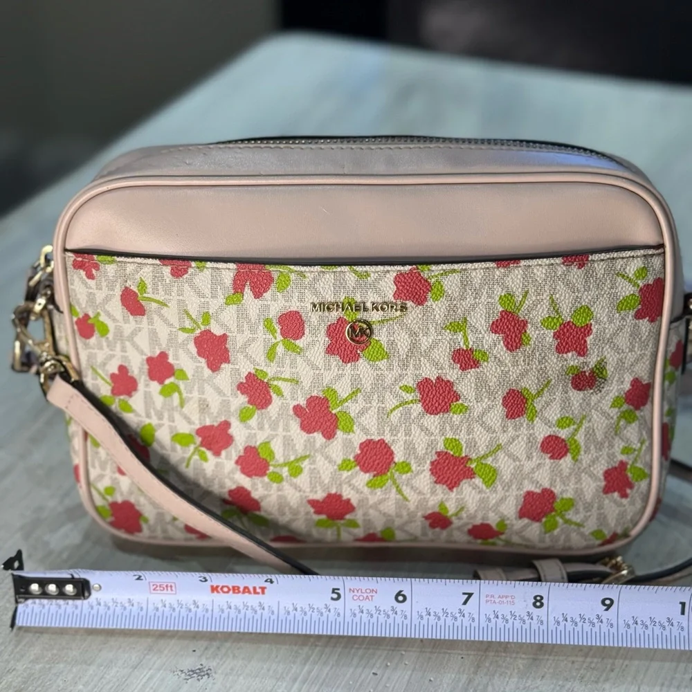 Michael Kors Pink Crossbody Bag with Red Strawberry Print
